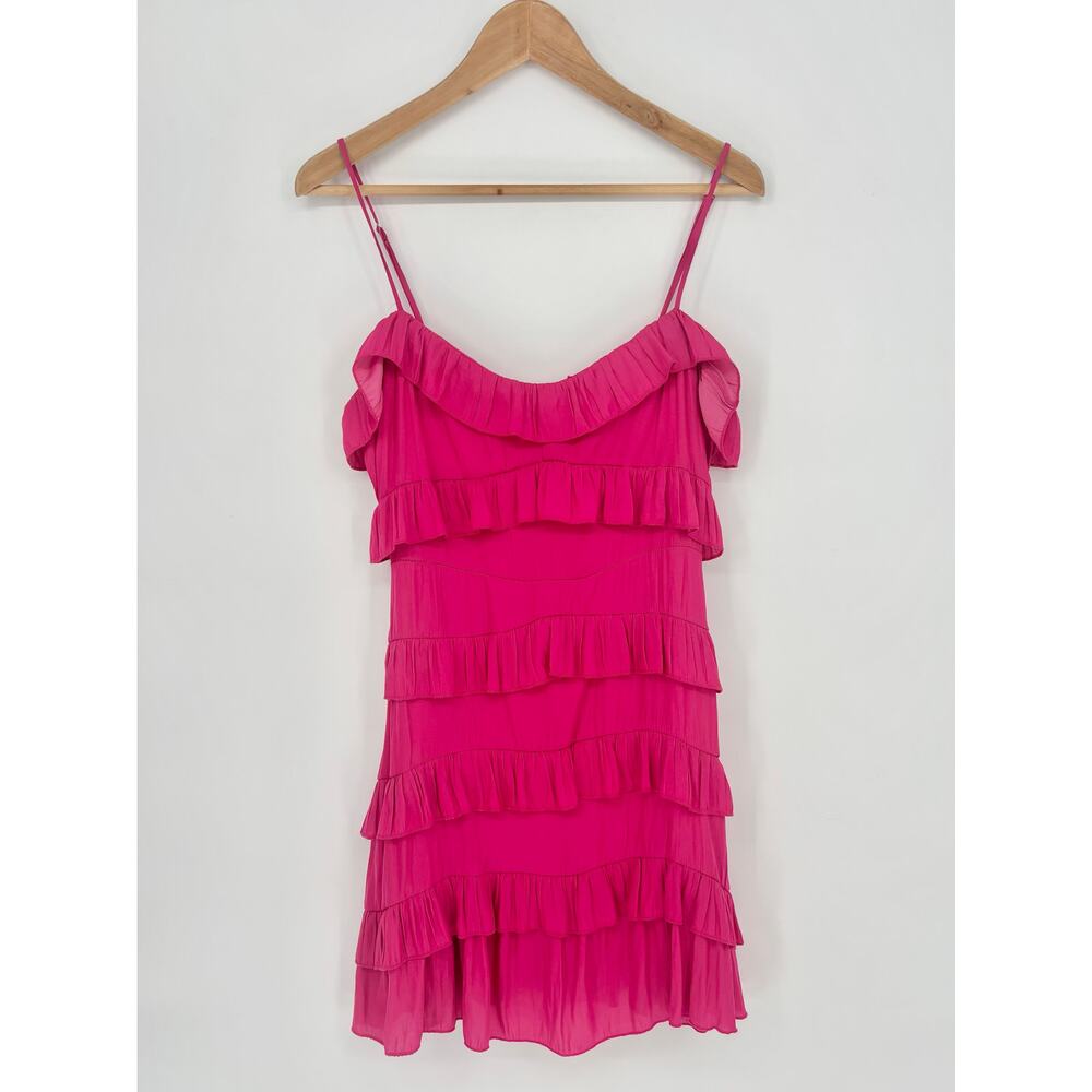 Do+Be Vibrant Pink Ruffle Mini Dress Size M